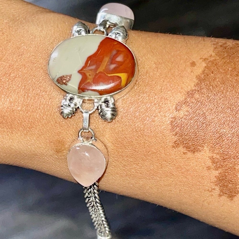 Noreena & Rose Quartz Bracelet 7”- 8”